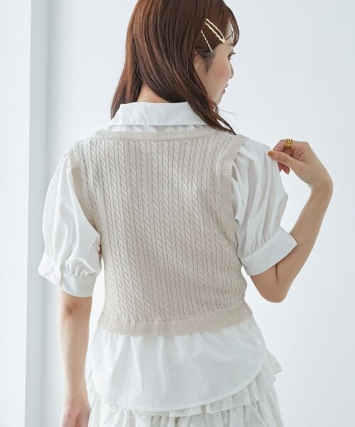 MAJESTIC LEGON / マジェスティックレゴン ニット・セーター | ∞ネクタイセットシャツドッキングニット | 詳細22