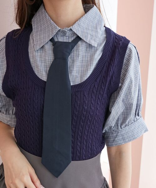 MAJESTIC LEGON / マジェスティックレゴン ニット・セーター | ∞ネクタイセットシャツドッキングニット | 詳細8