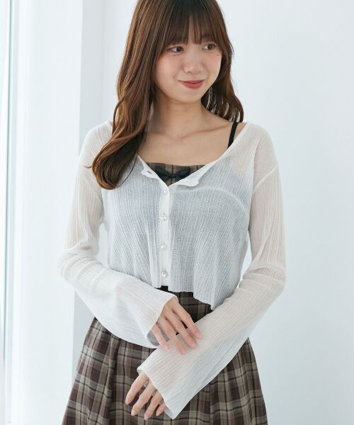 MAJESTIC LEGON / マジェスティックレゴン カーディガン・ボレロ | キラキラボタンシアーカーディガン | 詳細14