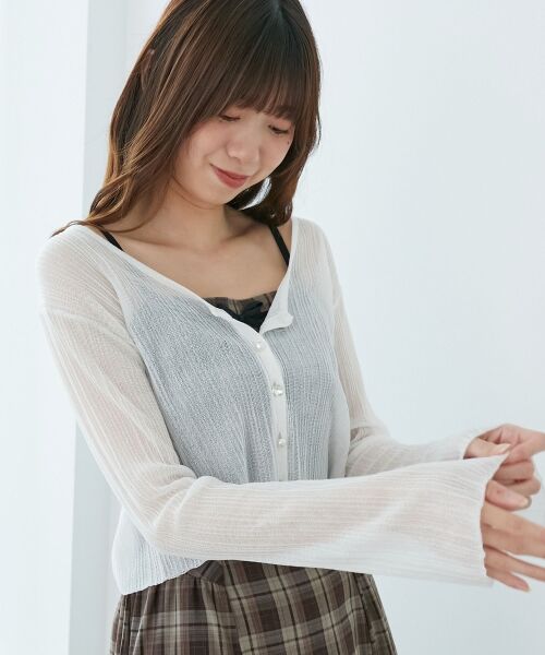 MAJESTIC LEGON / マジェスティックレゴン カーディガン・ボレロ | キラキラボタンシアーカーディガン | 詳細15