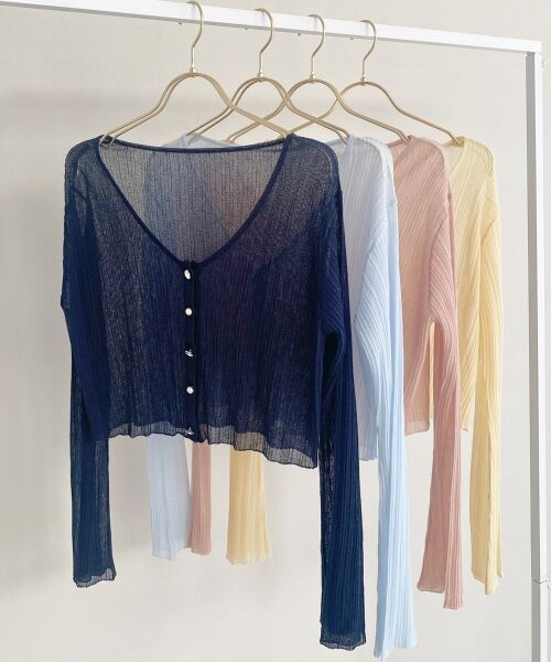 MAJESTIC LEGON / マジェスティックレゴン カーディガン・ボレロ | キラキラボタンシアーカーディガン | 詳細1