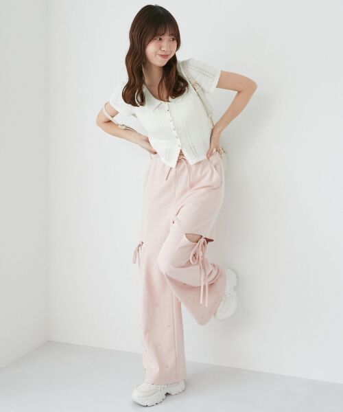 MAJESTIC LEGON / マジェスティックレゴン カーディガン・ボレロ | 襟付き透かし柄カーディガン | 詳細18