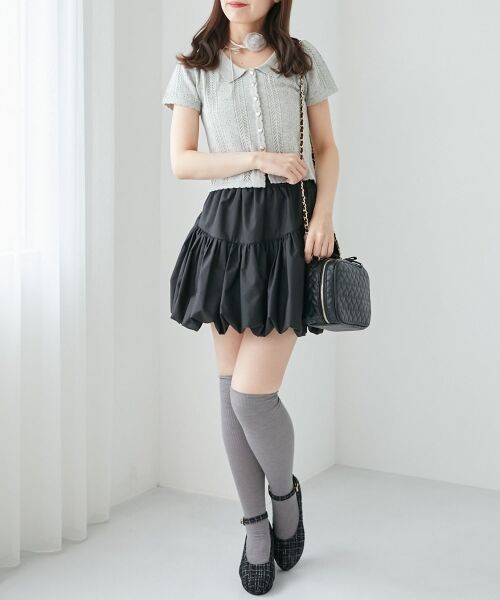 MAJESTIC LEGON / マジェスティックレゴン カーディガン・ボレロ | 襟付き透かし柄カーディガン | 詳細26