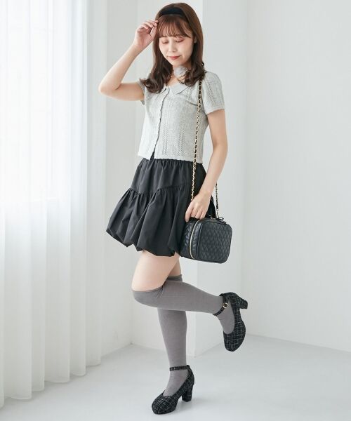 MAJESTIC LEGON / マジェスティックレゴン カーディガン・ボレロ | 襟付き透かし柄カーディガン | 詳細27