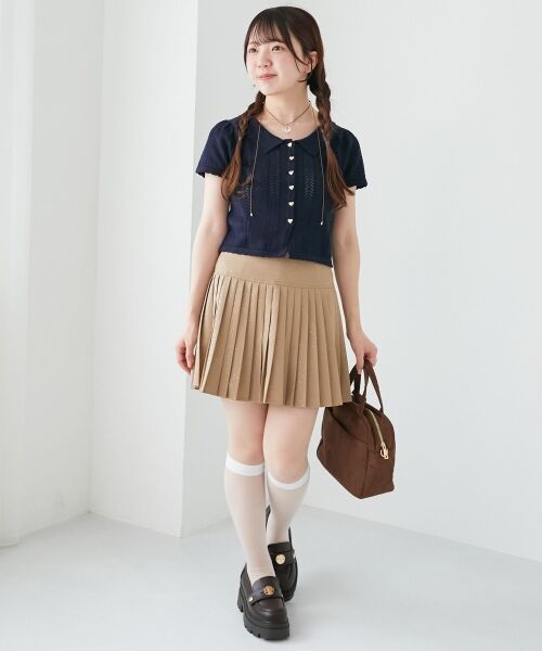 MAJESTIC LEGON / マジェスティックレゴン カーディガン・ボレロ | 襟付き透かし柄カーディガン | 詳細6