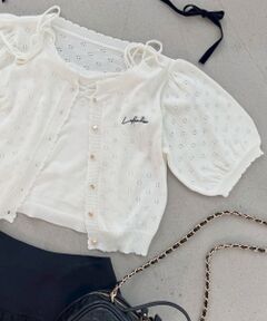 MAJESTIC LEGON / マジェスティックレゴン カーディガン・ボレロ | キャミセットフラワーアイレットクルーカーデ