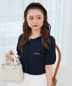 MAJESTIC LEGON / マジェスティックレゴン カーディガン・ボレロ | キャミセットフラワーアイレットクルーカーデ