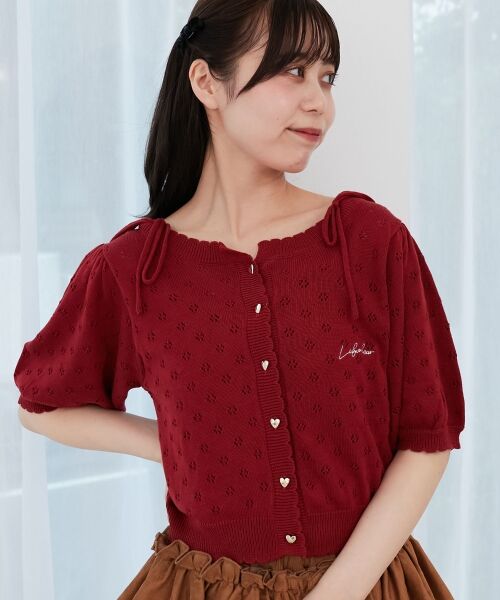 MAJESTIC LEGON / マジェスティックレゴン カーディガン・ボレロ | キャミセットフラワーアイレットクルーカーデ | 詳細11