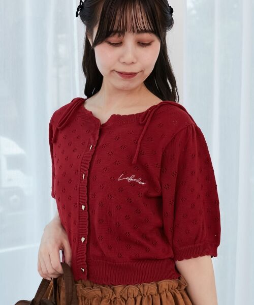 MAJESTIC LEGON / マジェスティックレゴン カーディガン・ボレロ | キャミセットフラワーアイレットクルーカーデ | 詳細12