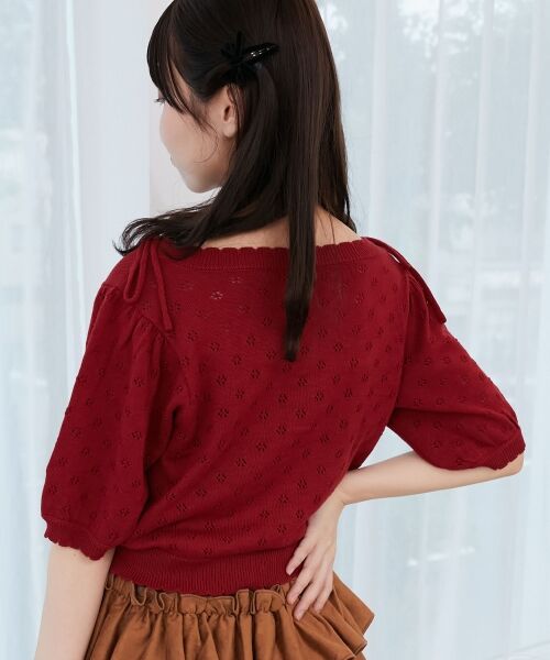 MAJESTIC LEGON / マジェスティックレゴン カーディガン・ボレロ | キャミセットフラワーアイレットクルーカーデ | 詳細13