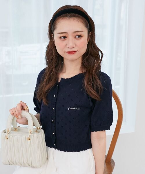 MAJESTIC LEGON / マジェスティックレゴン カーディガン・ボレロ | キャミセットフラワーアイレットクルーカーデ | 詳細18