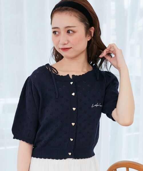 MAJESTIC LEGON / マジェスティックレゴン カーディガン・ボレロ | キャミセットフラワーアイレットクルーカーデ | 詳細19