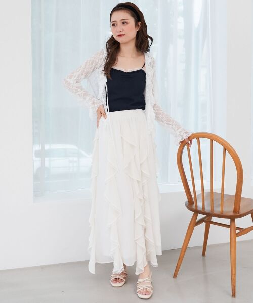 MAJESTIC LEGON / マジェスティックレゴン カーディガン・ボレロ | キャミセットフラワーアイレットクルーカーデ | 詳細23