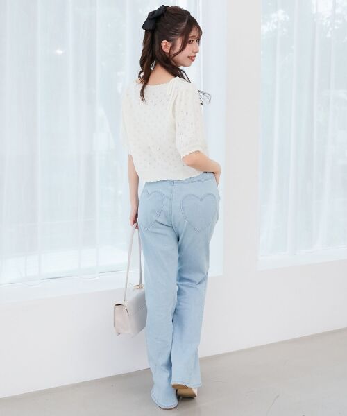 MAJESTIC LEGON / マジェスティックレゴン カーディガン・ボレロ | キャミセットフラワーアイレットクルーカーデ | 詳細3