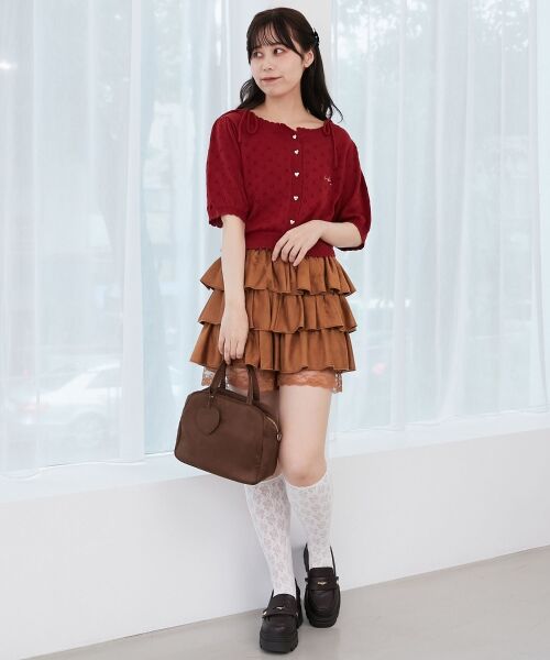 MAJESTIC LEGON / マジェスティックレゴン カーディガン・ボレロ | キャミセットフラワーアイレットクルーカーデ | 詳細8