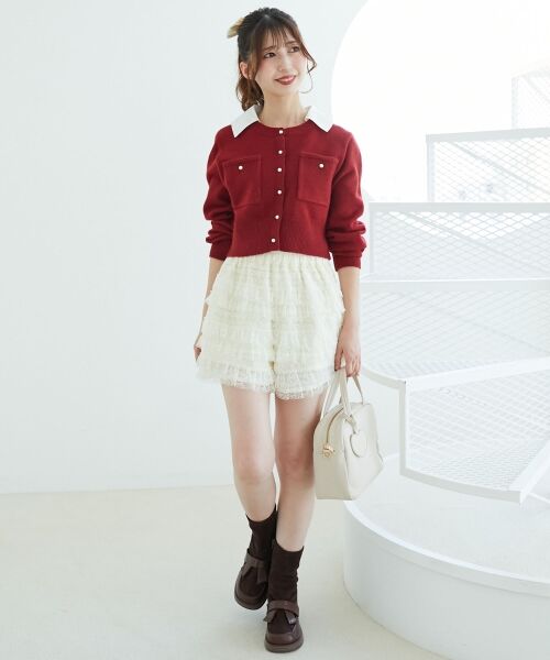 MAJESTIC LEGON / マジェスティックレゴン カーディガン・ボレロ | 取り外し襟付きニットカーデ | 詳細1