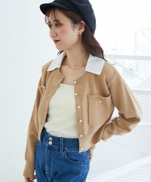 MAJESTIC LEGON / マジェスティックレゴン カーディガン・ボレロ | 取り外し襟付きニットカーデ | 詳細12