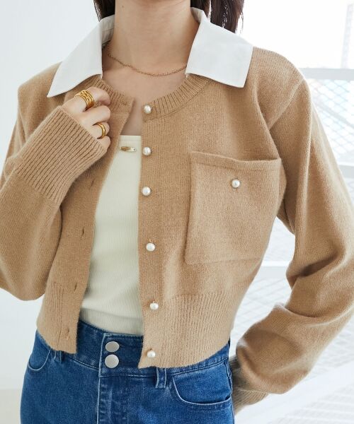 MAJESTIC LEGON / マジェスティックレゴン カーディガン・ボレロ | 取り外し襟付きニットカーデ | 詳細14
