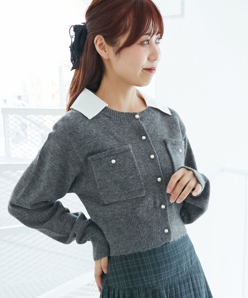 MAJESTIC LEGON / マジェスティックレゴン カーディガン・ボレロ | 取り外し襟付きニットカーデ | 詳細20