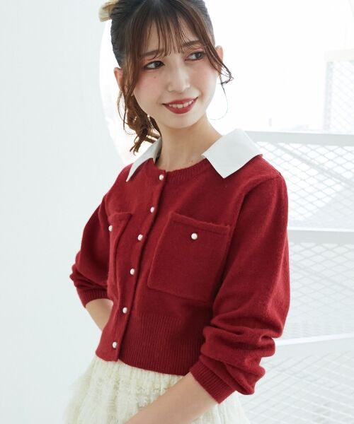 MAJESTIC LEGON / マジェスティックレゴン カーディガン・ボレロ | 取り外し襟付きニットカーデ | 詳細5