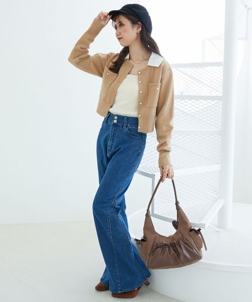 MAJESTIC LEGON / マジェスティックレゴン カーディガン・ボレロ | 取り外し襟付きニットカーデ | 詳細9