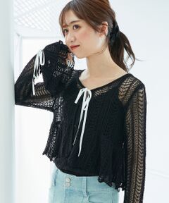MAJESTIC LEGON / マジェスティックレゴン カーディガン・ボレロ | キャミセットレーシー長袖カーデ