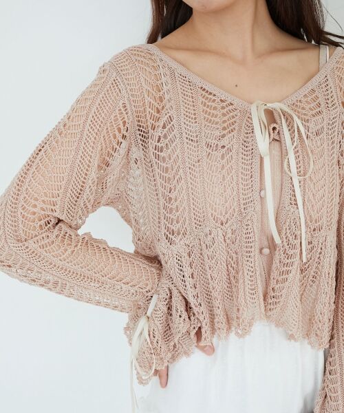 MAJESTIC LEGON / マジェスティックレゴン カーディガン・ボレロ | キャミセットレーシー長袖カーデ | 詳細15