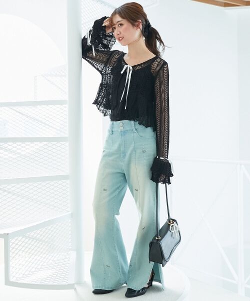 MAJESTIC LEGON / マジェスティックレゴン カーディガン・ボレロ | キャミセットレーシー長袖カーデ | 詳細17