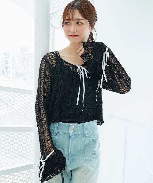 MAJESTIC LEGON / マジェスティックレゴン カーディガン・ボレロ | キャミセットレーシー長袖カーデ | 詳細19