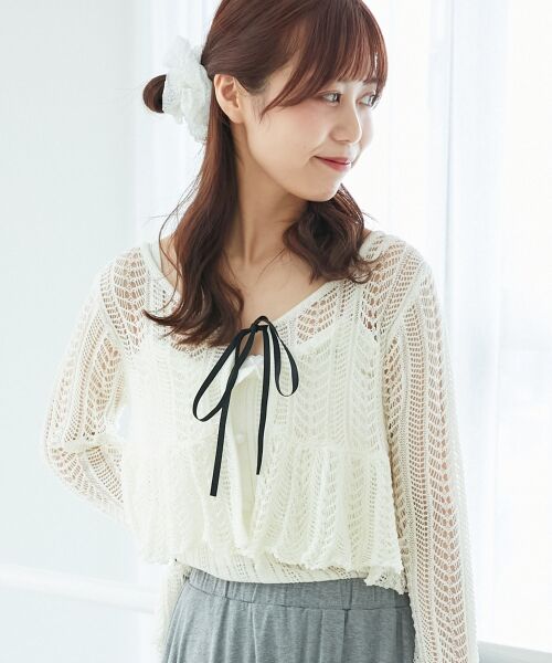 MAJESTIC LEGON / マジェスティックレゴン カーディガン・ボレロ | キャミセットレーシー長袖カーデ | 詳細4