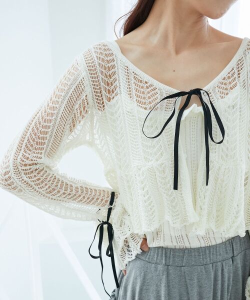 MAJESTIC LEGON / マジェスティックレゴン カーディガン・ボレロ | キャミセットレーシー長袖カーデ | 詳細7