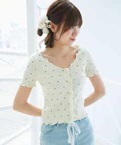 MAJESTIC LEGON / マジェスティックレゴン カーディガン・ボレロ | ドットパターンリブカーディガン