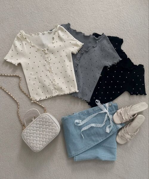 MAJESTIC LEGON / マジェスティックレゴン カーディガン・ボレロ | ドットパターンリブカーディガン | 詳細1