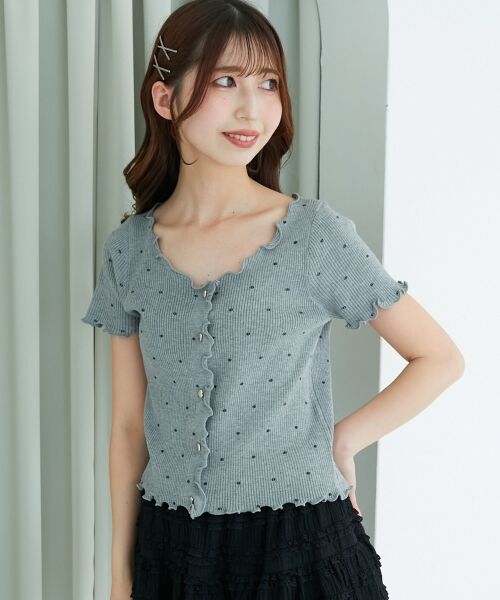 MAJESTIC LEGON / マジェスティックレゴン カーディガン・ボレロ | ドットパターンリブカーディガン | 詳細17