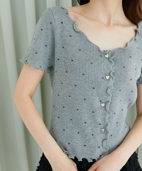 MAJESTIC LEGON / マジェスティックレゴン カーディガン・ボレロ | ドットパターンリブカーディガン | 詳細19