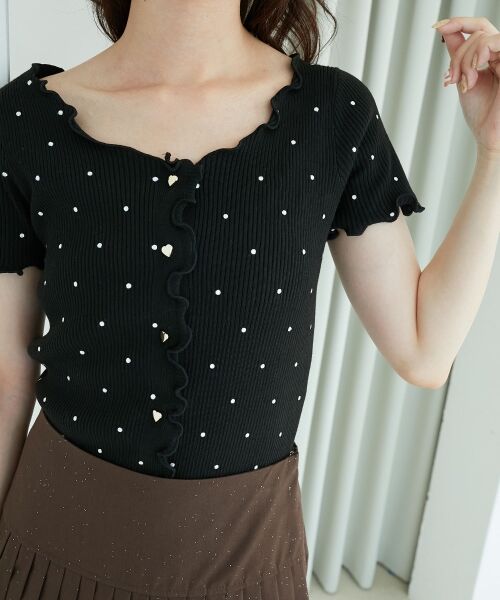 MAJESTIC LEGON / マジェスティックレゴン カーディガン・ボレロ | ドットパターンリブカーディガン | 詳細26