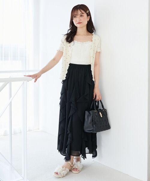 MAJESTIC LEGON / マジェスティックレゴン カーディガン・ボレロ | ドットパターンリブカーディガン | 詳細3