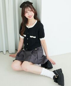 MAJESTIC LEGON / マジェスティックレゴン カーディガン・ボレロ | バイカラーケーブルニットカーデ