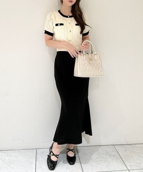 MAJESTIC LEGON / マジェスティックレゴン カーディガン・ボレロ | バイカラーケーブルニットカーデ | 詳細17