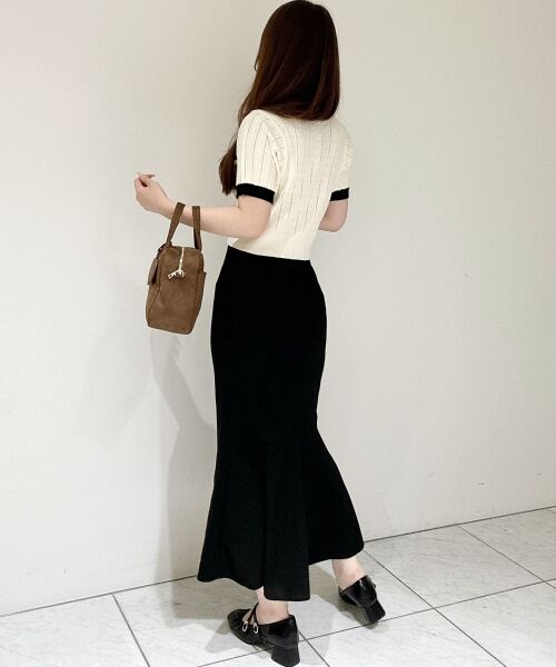 MAJESTIC LEGON / マジェスティックレゴン カーディガン・ボレロ | バイカラーケーブルニットカーデ | 詳細18