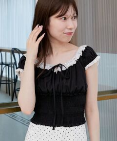 MAJESTIC LEGON / マジェスティックレゴン シャツ・ブラウス | バイカラープチフリルブラウス