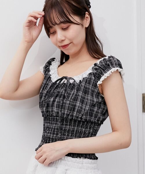 MAJESTIC LEGON / マジェスティックレゴン シャツ・ブラウス | バイカラープチフリルブラウス | 詳細13