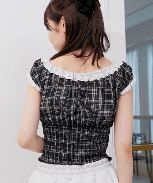 MAJESTIC LEGON / マジェスティックレゴン シャツ・ブラウス | バイカラープチフリルブラウス | 詳細14