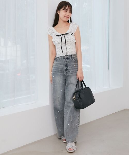 MAJESTIC LEGON / マジェスティックレゴン シャツ・ブラウス | バイカラープチフリルブラウス | 詳細2