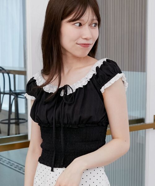 MAJESTIC LEGON / マジェスティックレゴン シャツ・ブラウス | バイカラープチフリルブラウス | 詳細20