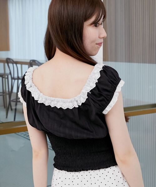 MAJESTIC LEGON / マジェスティックレゴン シャツ・ブラウス | バイカラープチフリルブラウス | 詳細21