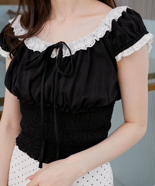 MAJESTIC LEGON / マジェスティックレゴン シャツ・ブラウス | バイカラープチフリルブラウス | 詳細22