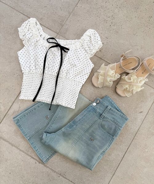 MAJESTIC LEGON / マジェスティックレゴン シャツ・ブラウス | バイカラープチフリルブラウス | 詳細24