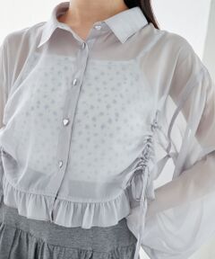 MAJESTIC LEGON / マジェスティックレゴン シャツ・ブラウス | インナー付きドロストシアーブラウス