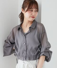 MAJESTIC LEGON / マジェスティックレゴン シャツ・ブラウス | インナー付きドロストシアーブラウス